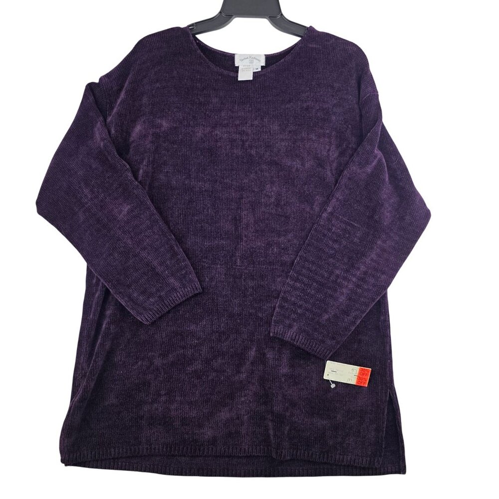 Vintage United Knitwear Oversized Sweater M Purple Deadstock USA 90s Lagenlook